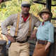 Jungle Cruise stars Dwayne Johnson and Emily Blunt pose in their best explorer's gear in a scene from the movie.